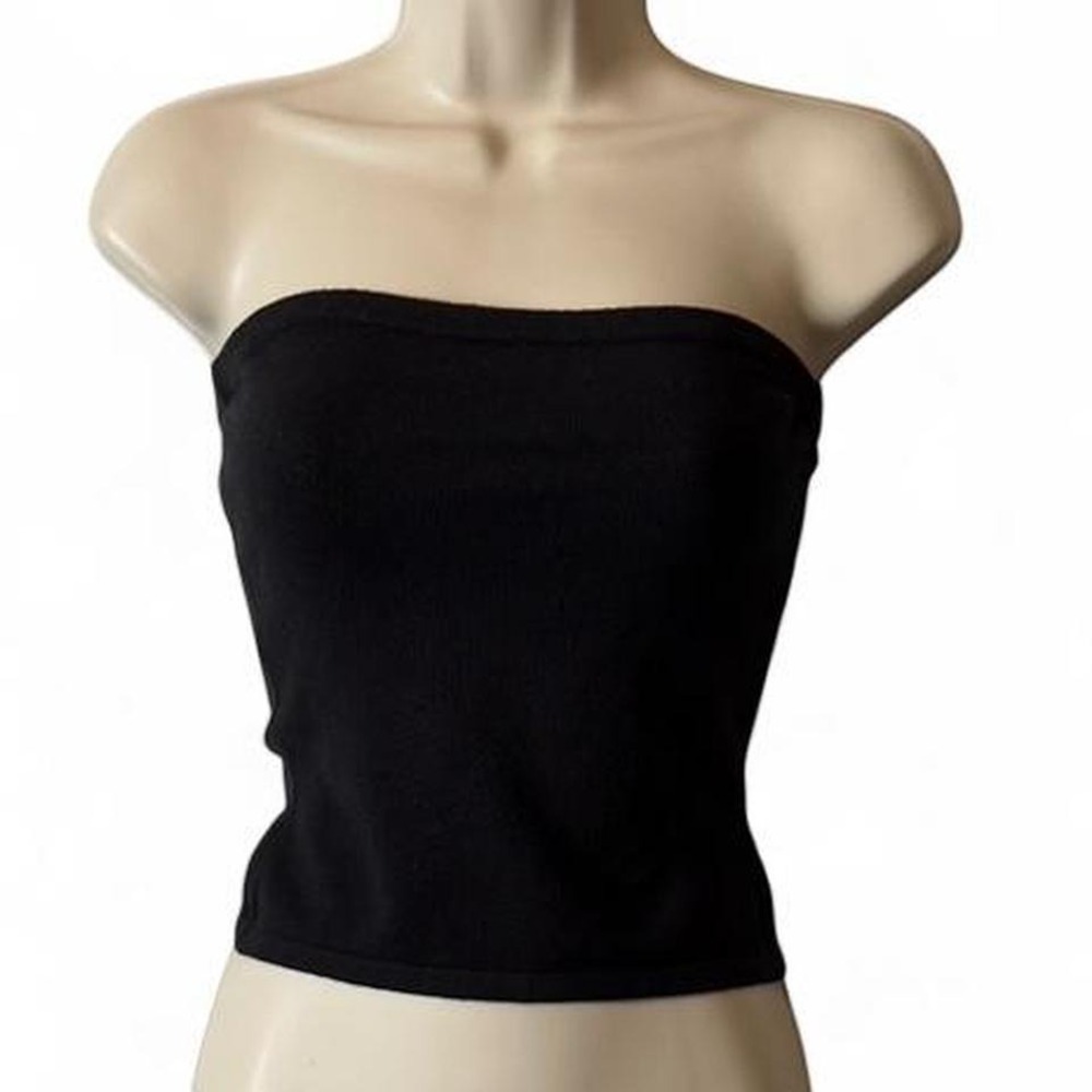 Vintage 90s/Y2K The Limited Structured Knit Black Tube Top, Women's Size S